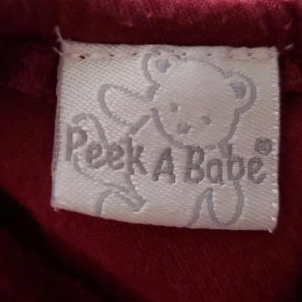 Vtg Peek A Babe Plum Colored Velvet 2 Pc Dress / Diaper Cover Set -  Snowflakes